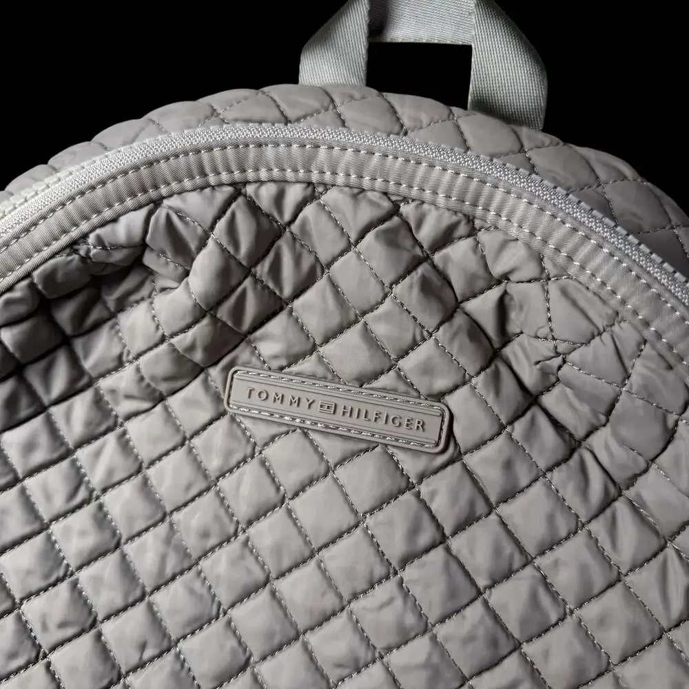 Tommy Hilfiger Quilted Nylon Gray Backpack